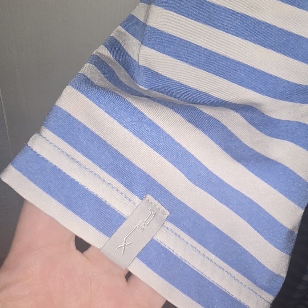 Ralph Lauren RLX Stretch Blue White Striped Polo Shirt Big & Tall Men's XXL - Picture 5 of 7